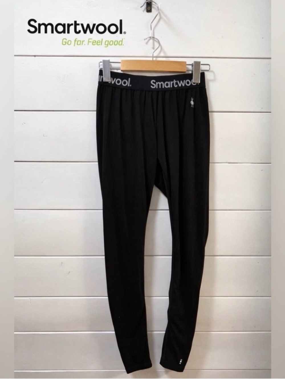 SMARTWOOL Black Merino Wool Base Layer Leggings XS